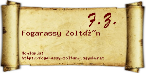 Fogarassy Zoltán névjegykártya